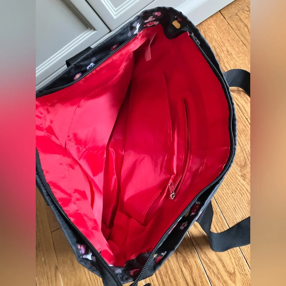 Disney Baby Minnie Mickey Mouse Diaper Bag Black Red Excellent Condition